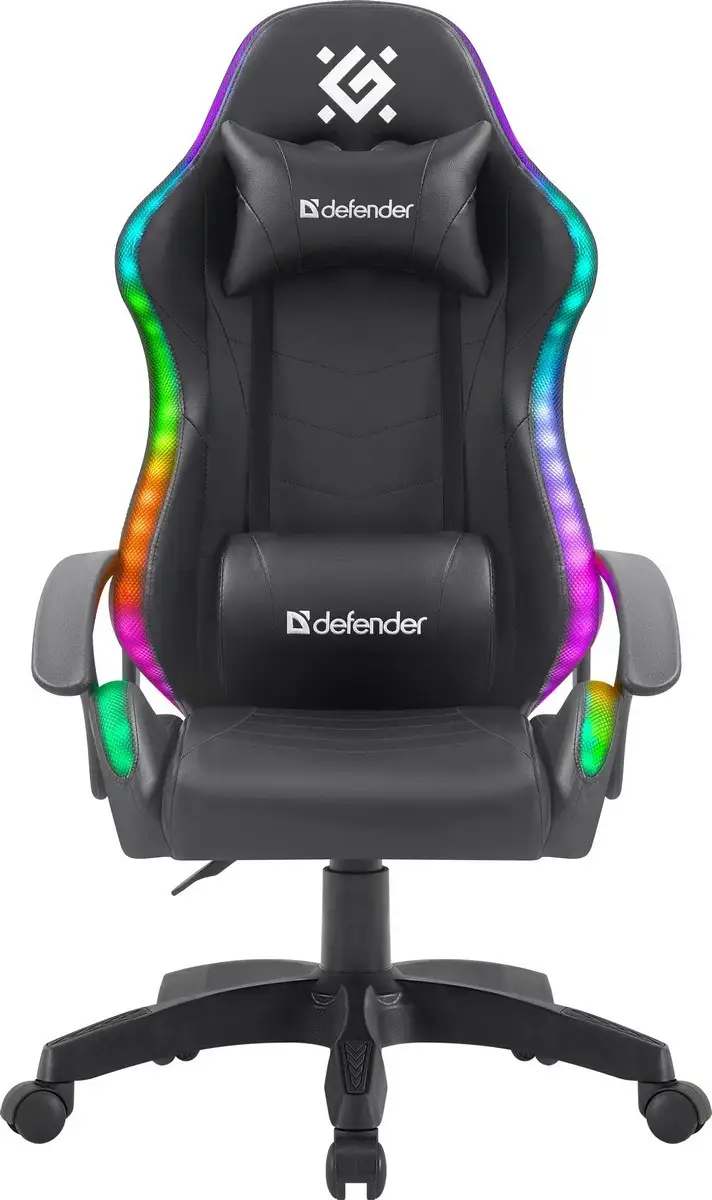 FOTEL DEFENDER FACTOR X CZARNY RGB GAMING — 13