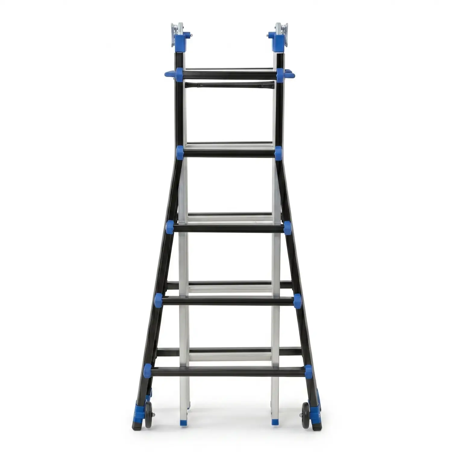 Drabina aluminiowa przegubowa teleskopowa Gierre 5x5 wielofunkcyjna na schody 150 kg 6 m EN-131 — 3