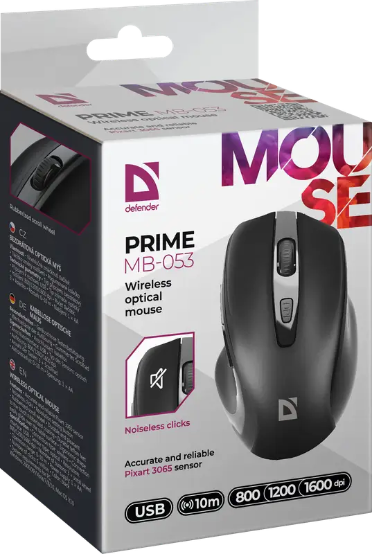 MYSZ DEFENDER PRIME MB-053 RF SILENT CZARNA OPTICAL — 7