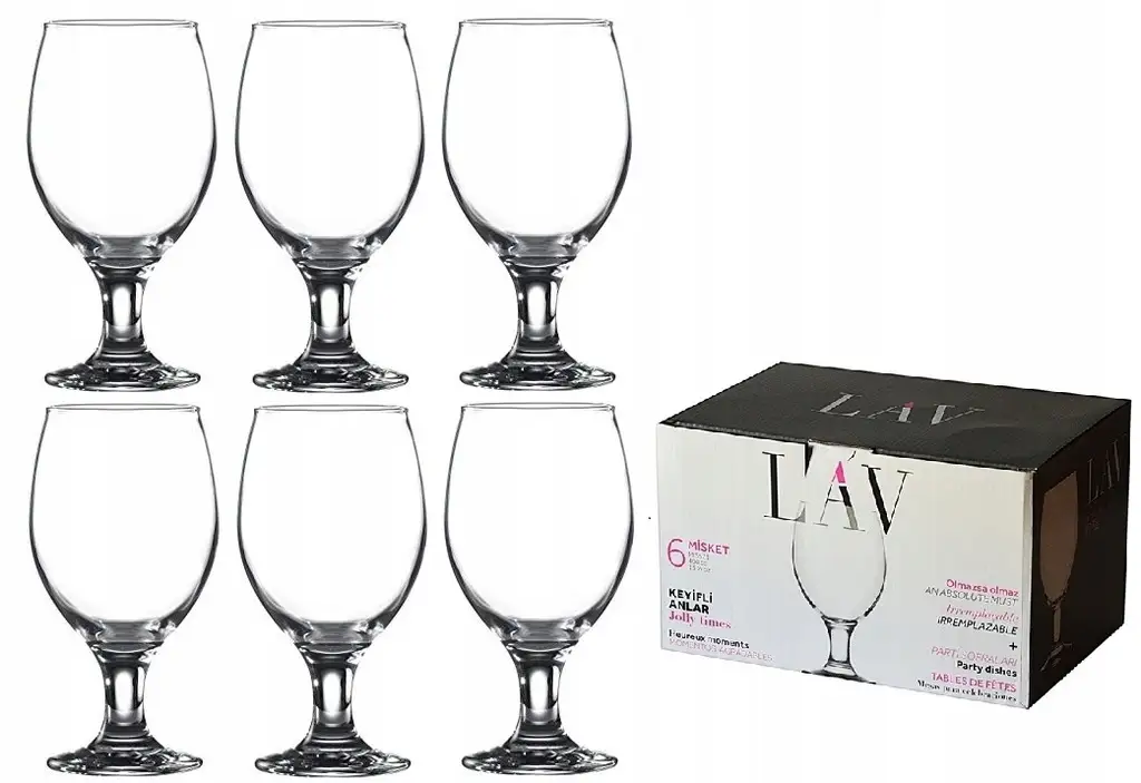 kieliszki 6szt DO PIWA 400ml. LAV
