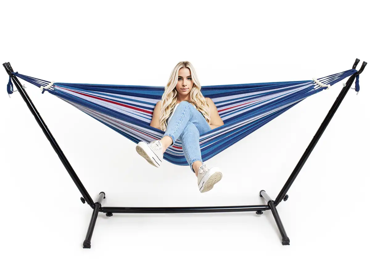 Hamak, huśtawka niebieski 260x150cm H03 Be-Active.pl — 9