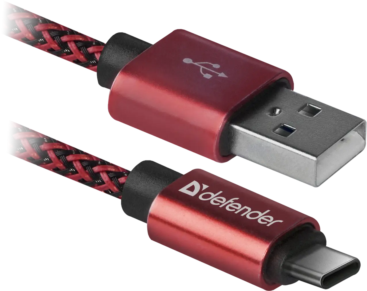 KABEL DEFENDER USB AM-TYPE C 1,0m 2.1A CZERWONY