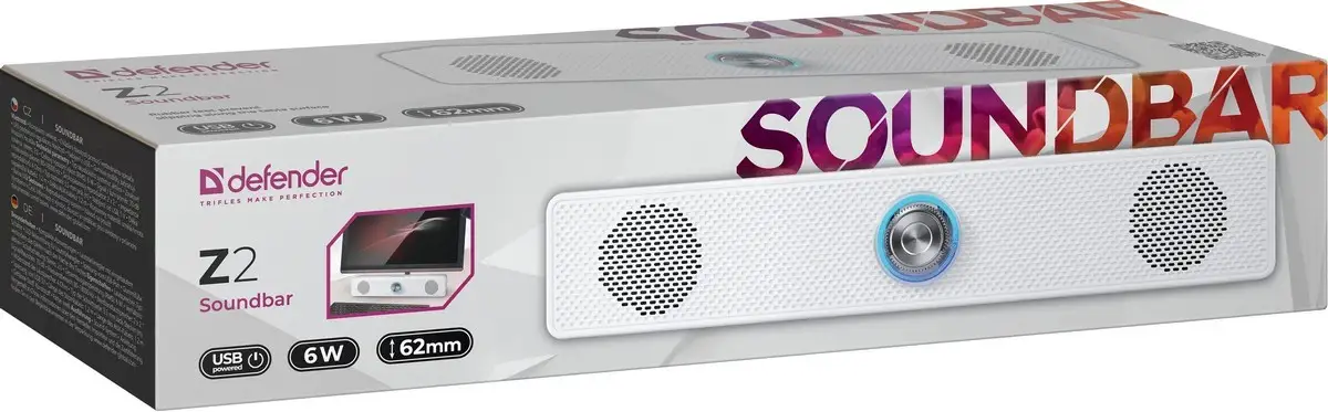 GŁOŚNIK DEFENDER SOUNDBAR Z2 6W LED BIAŁY — 6