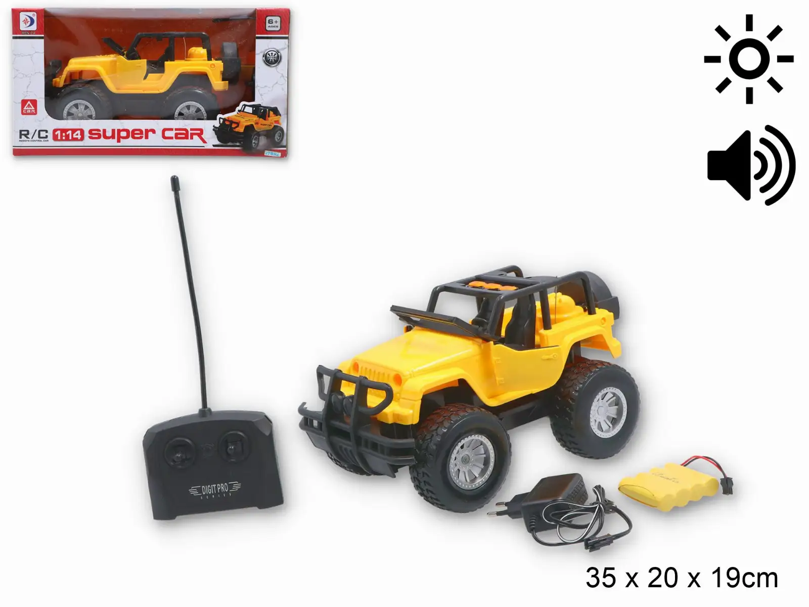 auto jeep sterowane radiowo 1:14 akumulator +baterie | G061013