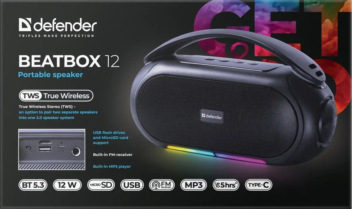 GŁOŚNIK DEFENDER BEATBOX 12 BLUETOOTH 16W — 9