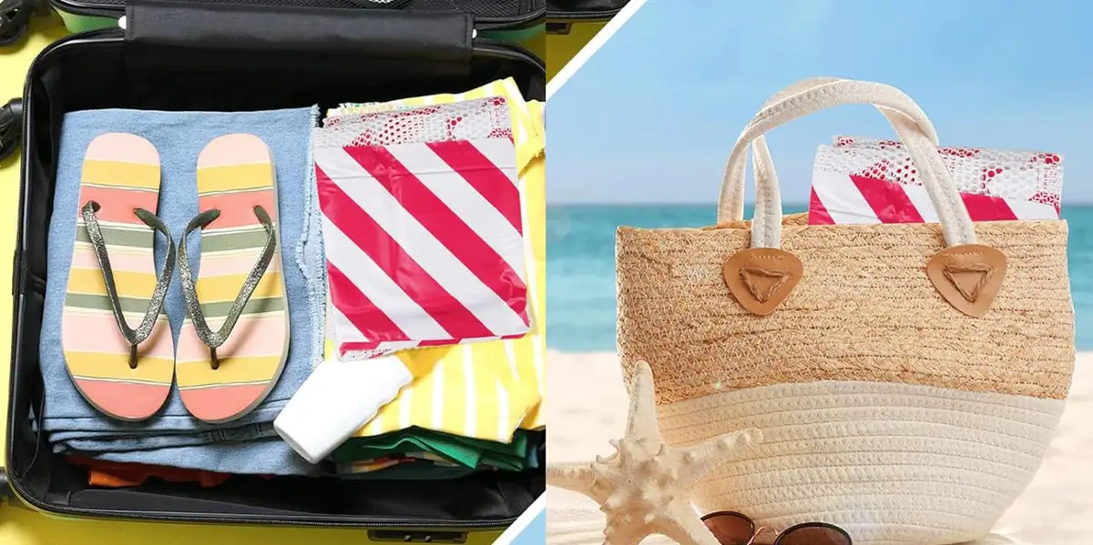 Materac dmuchany do pływania plażowy z siatką różowy — 11