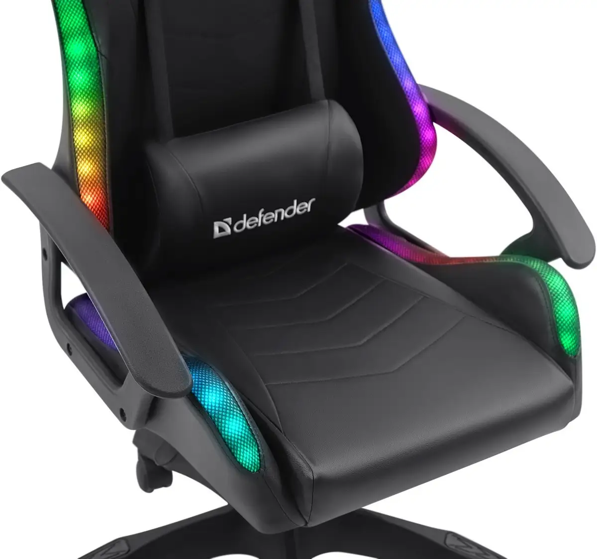 FOTEL DEFENDER FACTOR X CZARNY RGB GAMING — 20