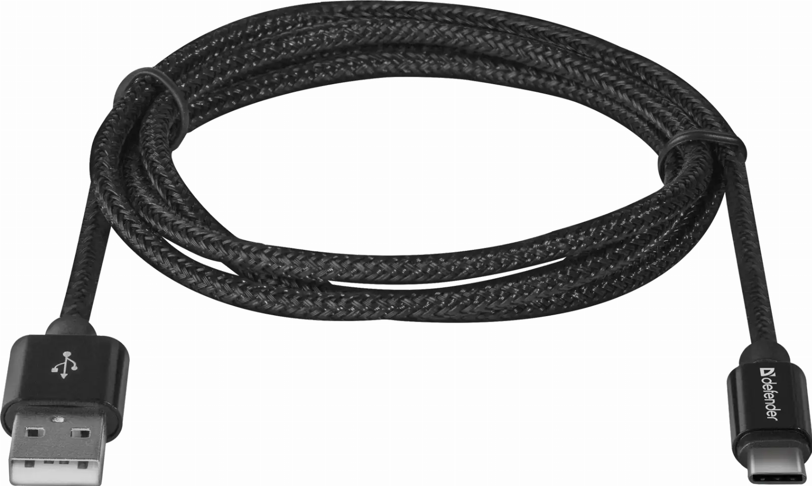 KABEL DEFENDER USB AM-TYPE C 1,0m 2.1A CZARNY — 2