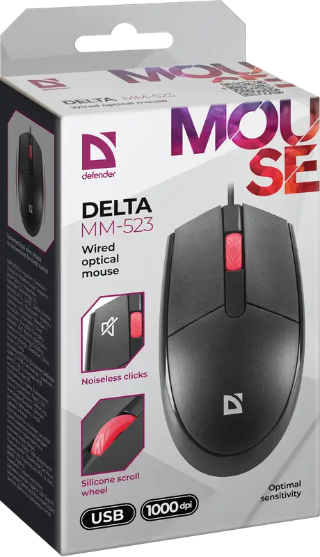 MYSZ DEFENDER DELTA MM-523 CZARNA OPTICAL — 5