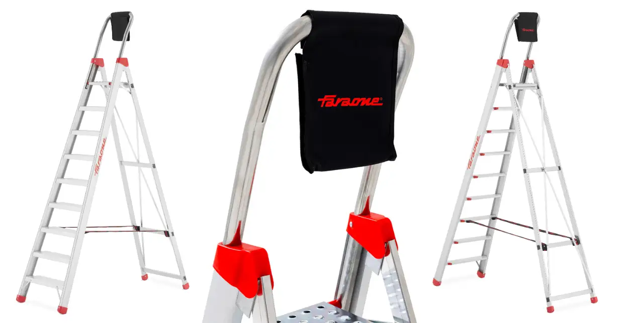 Drabina magazynowa wolnostojąca 9 stopniowa FARAONE DOMUS 9 - 3,97 m — 2