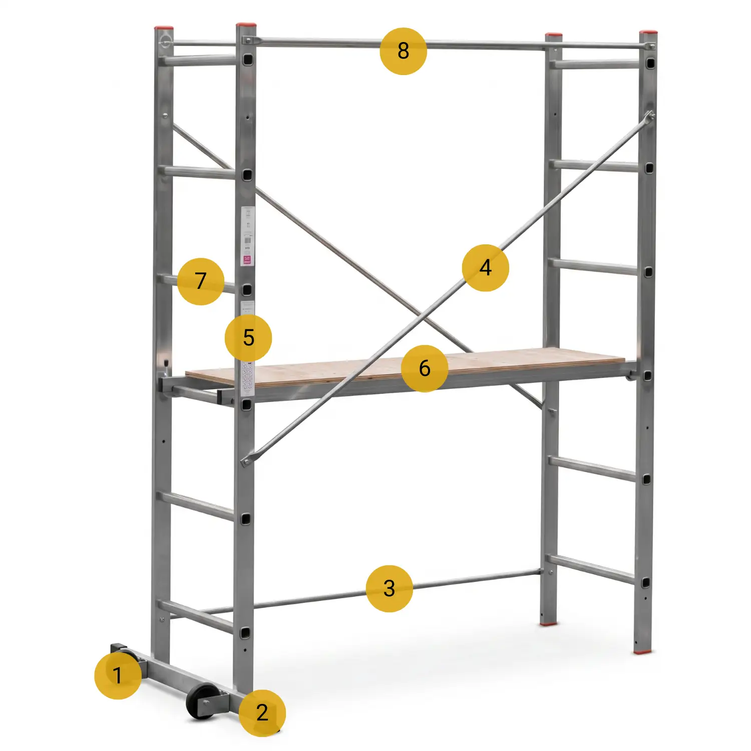 Rusztowanie aluminiowe jezdne przejezdne GIERRE Easy 100 G-FA100EY 2,87 m modułowe — 11