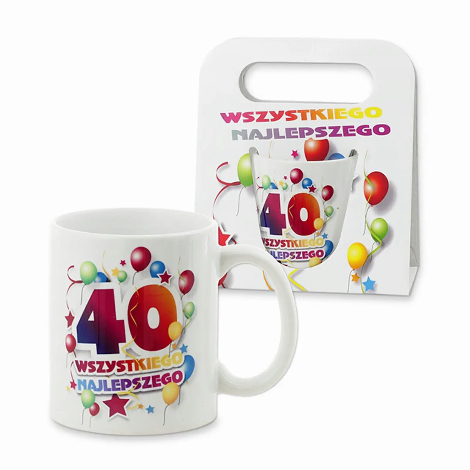 kubek w torebce Wszystkiego najlepszego ''40''
