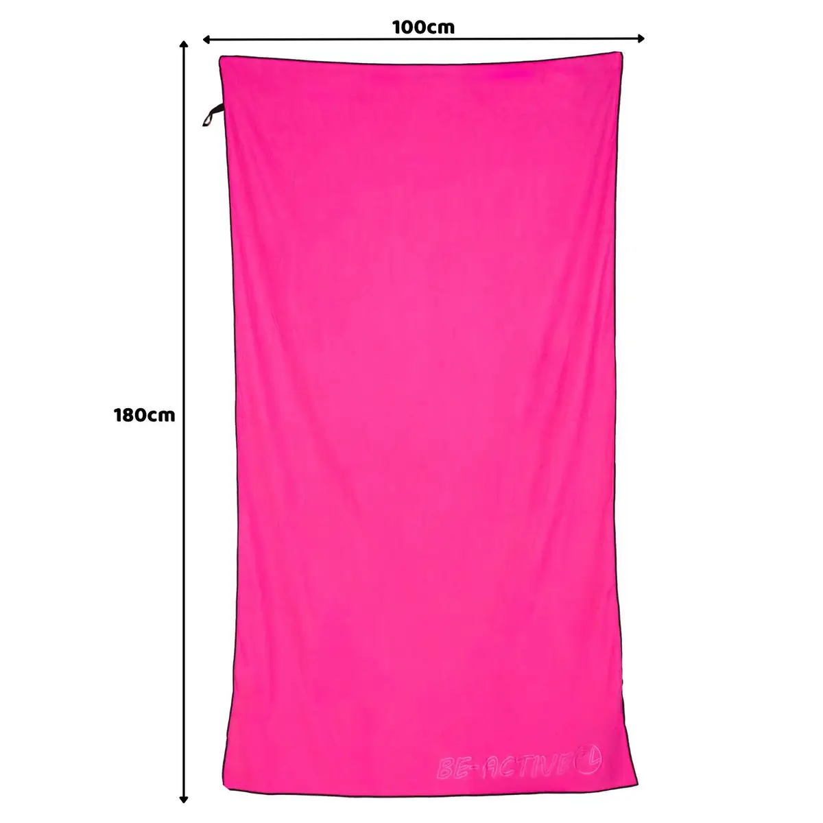 Ręcznik szybkoschnący z mikrofibry 130x80 różowo-czarny — 4