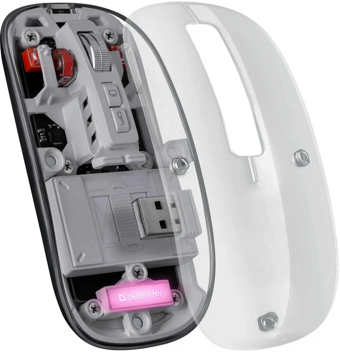 MYSZ DEFENDER IXES MM-999 RF+BT TRANSPARENT — 5