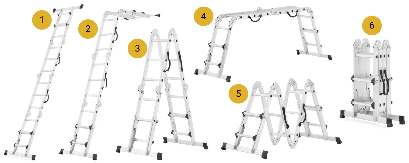Drabina przegubowa teleskopowa HIGHER 4x3 + podest roboczy — 5
