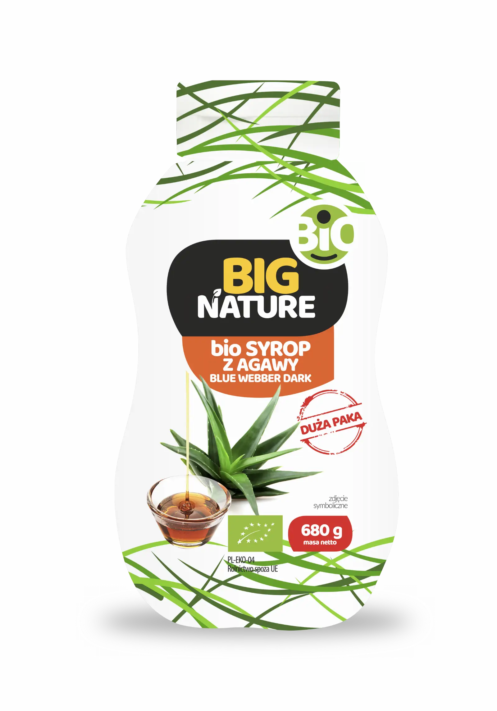 Syrop z agawy blue webber dark bio 680g Duża Paka - BIG NATURE — 2