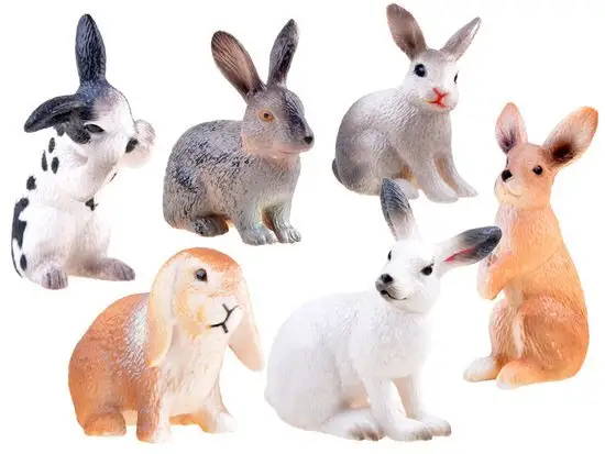 królik zając zwierzęta domowe figurka 4,5cm | ZA3383