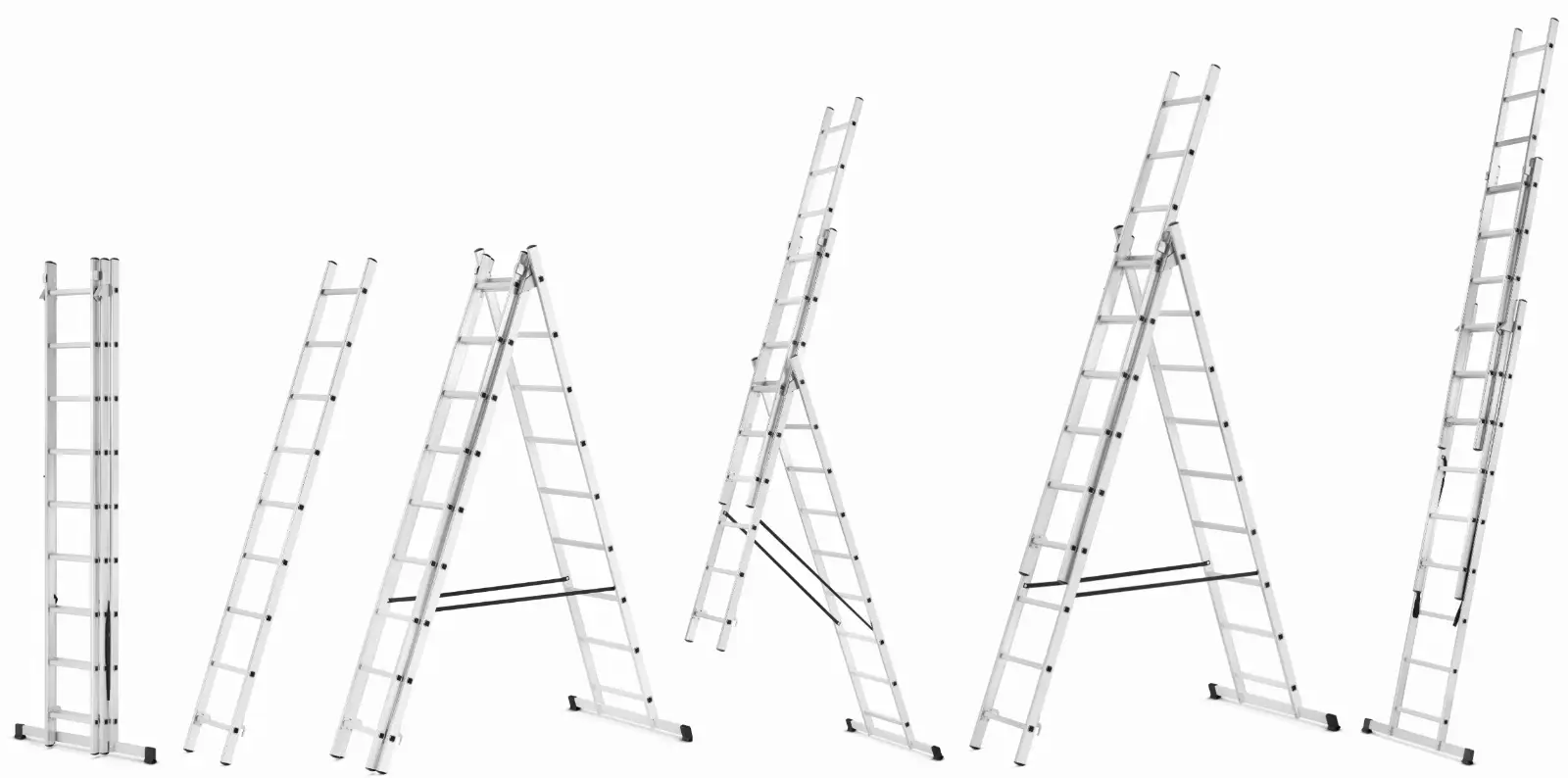 Drabina aluminiowa wielofunkcyjna z adaptacją na schody 3x9 HIGHER 150kg