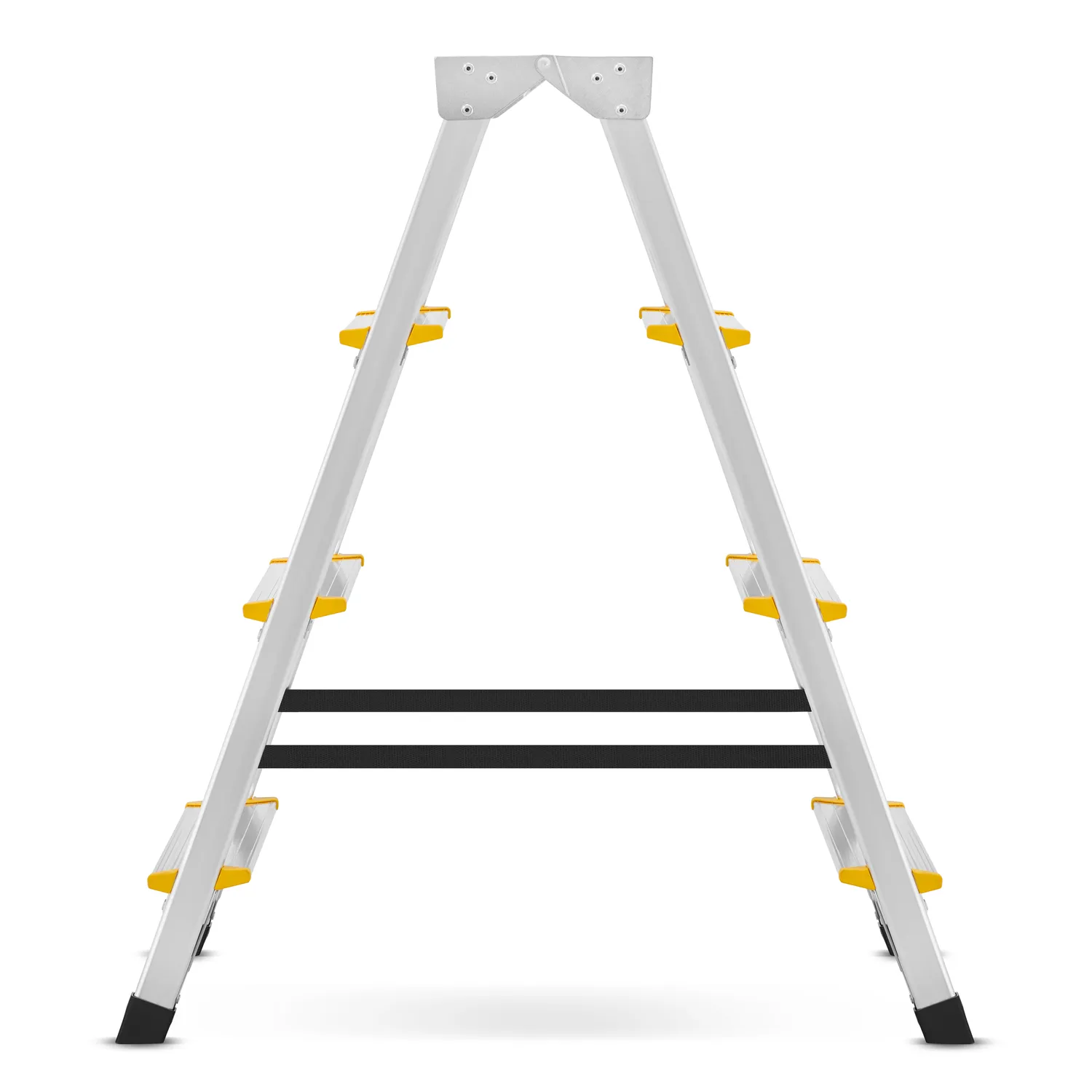 Drabina aluminiowa domowa dwustronna składana HIGHER 2x4 stopnie taboret podnóżek schodek — 4