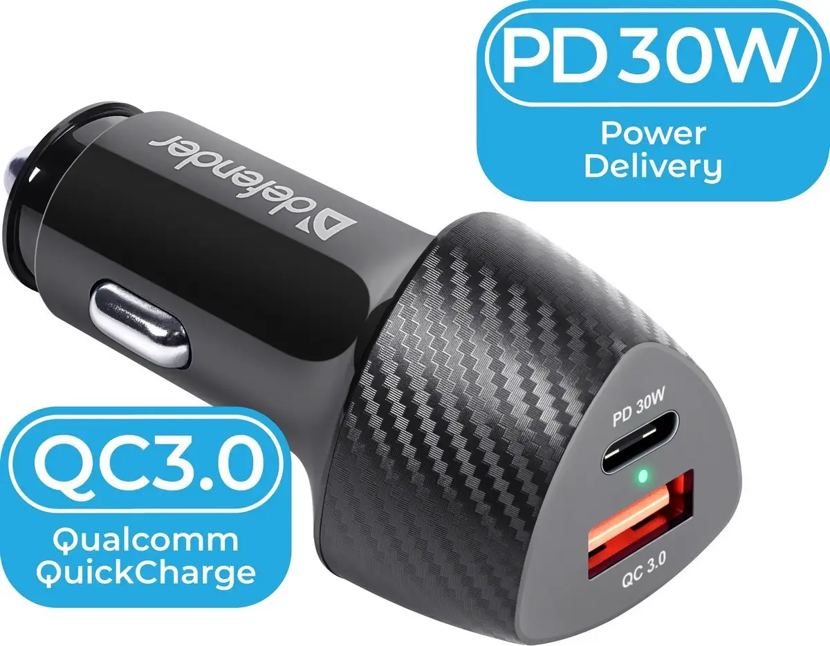 ŁADOWARKA DEFENDER SAMOCHODOWA UCA-92 30W QC 3.0 — 2
