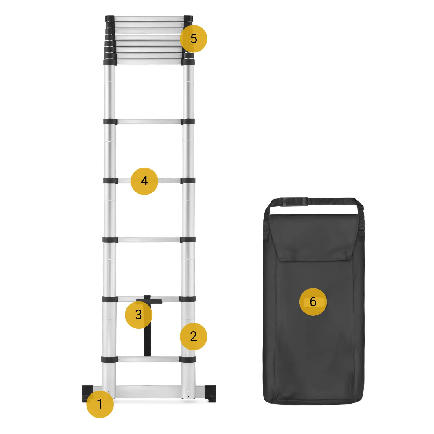 Drabina aluminiowa teleskopowa składana przystawna rozsuwana HIGHER 3,2m — 4