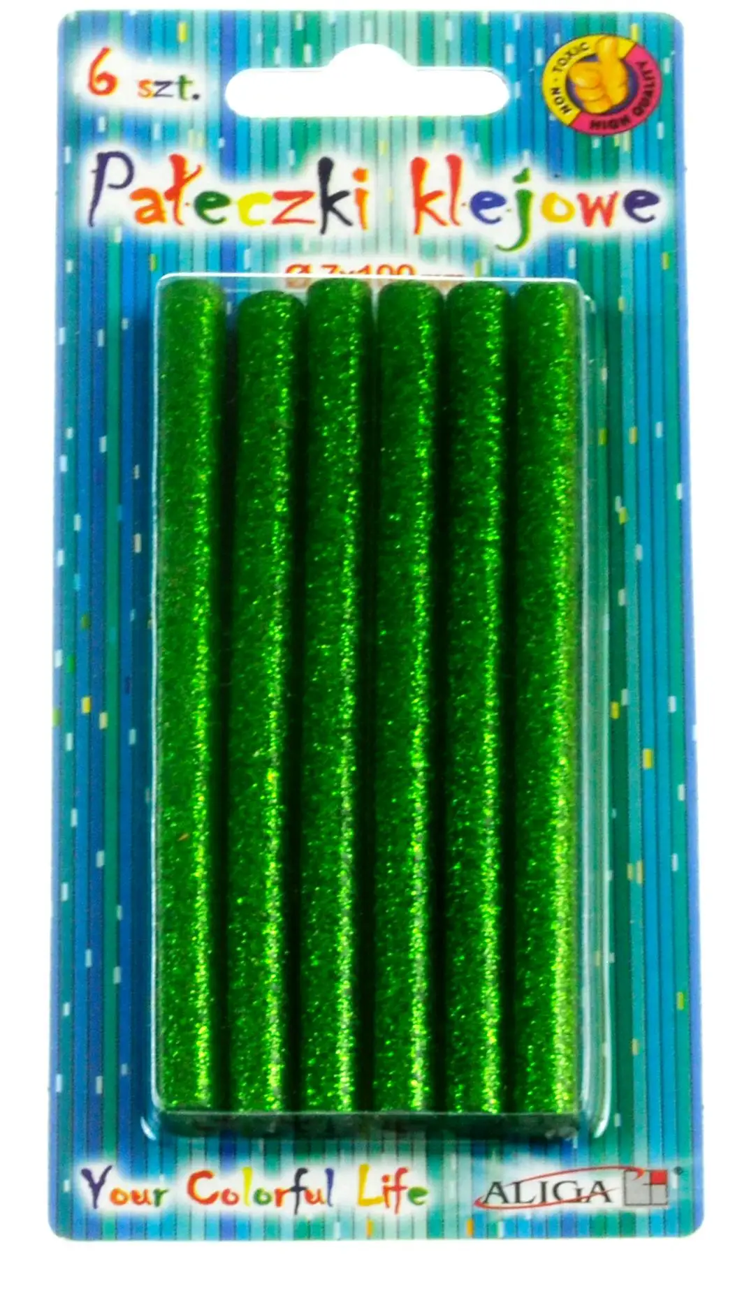 klej do pistoletu 6szt. 7x100mm zielony | JB07-ZI