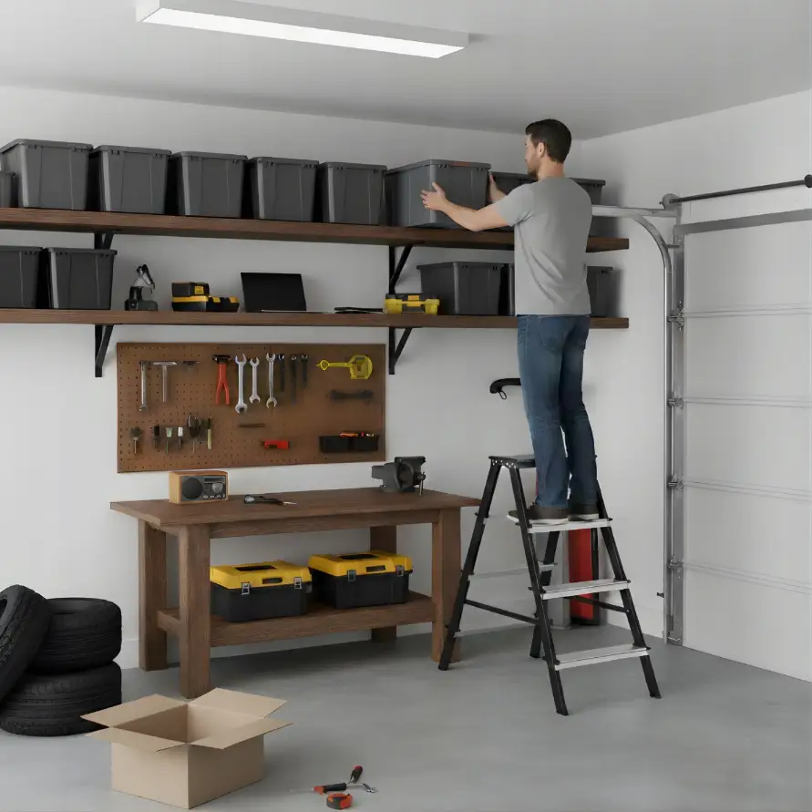 Drabina drabinka domowa 2x7 dwustronna składana MOCNA 150 kg HIGHER schodki — 10