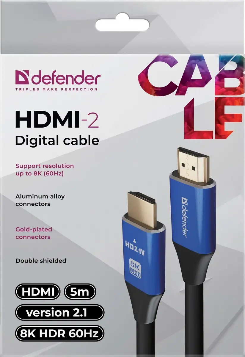 KABEL DEFENDER HDMI-HDMI 5,0m M/M v2.1 8K — 5
