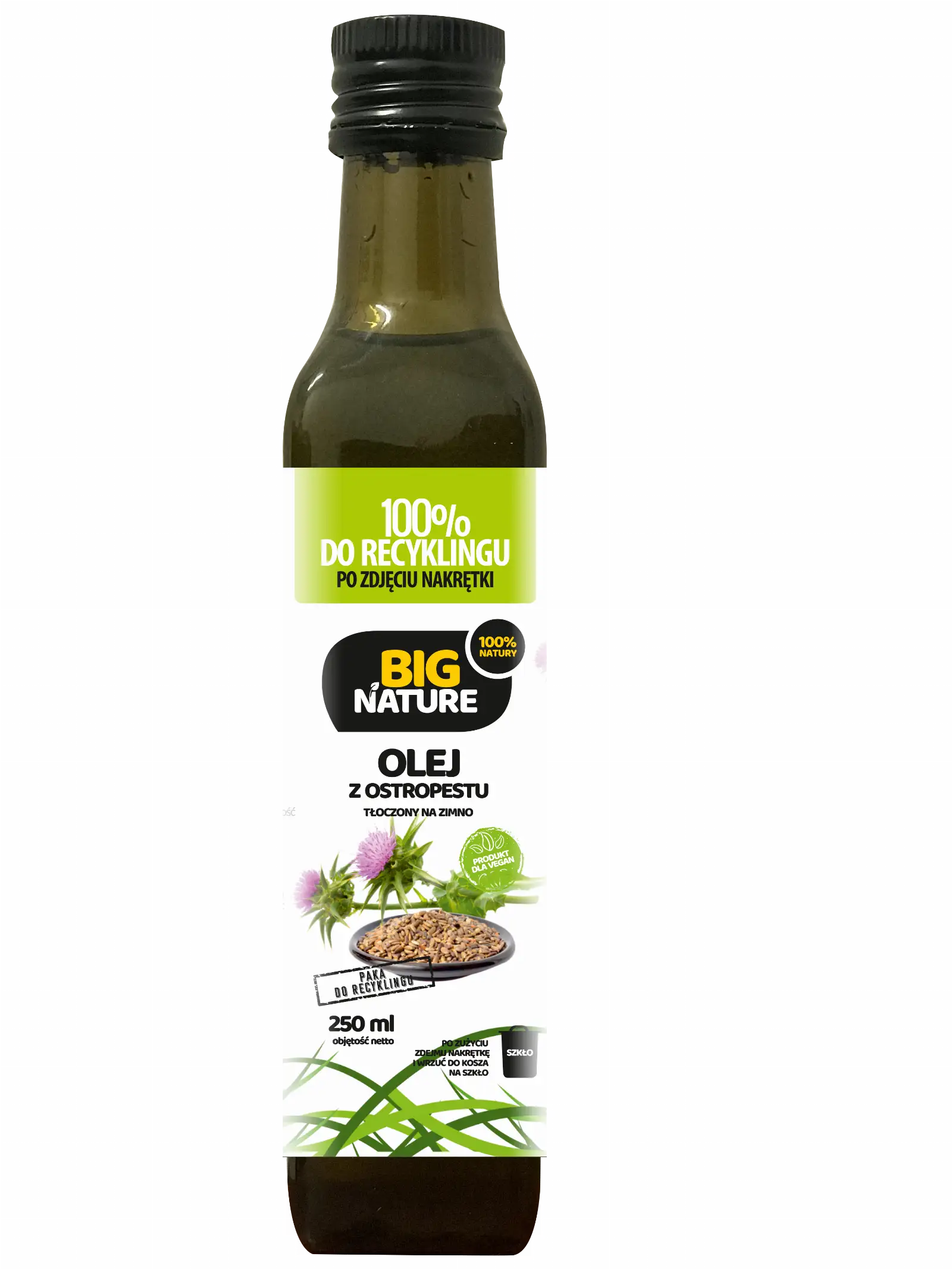 Olej z ostropestu tłoczony na zimno 250ml - BIG NATURE