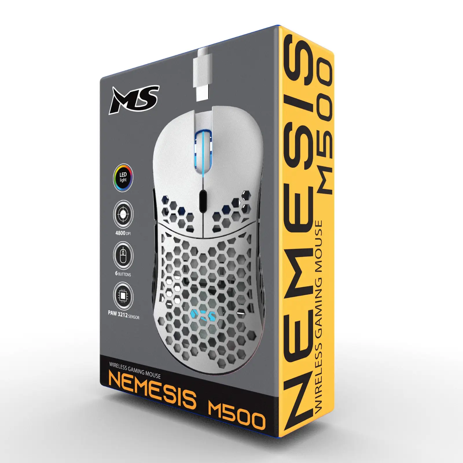 MYSZ MS NEMESIS M500 RF 4800DPI 6P BIAŁA — 5