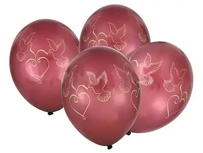 balony 4szt. złote / bordowe - gołąbki ''12'' | 38-06