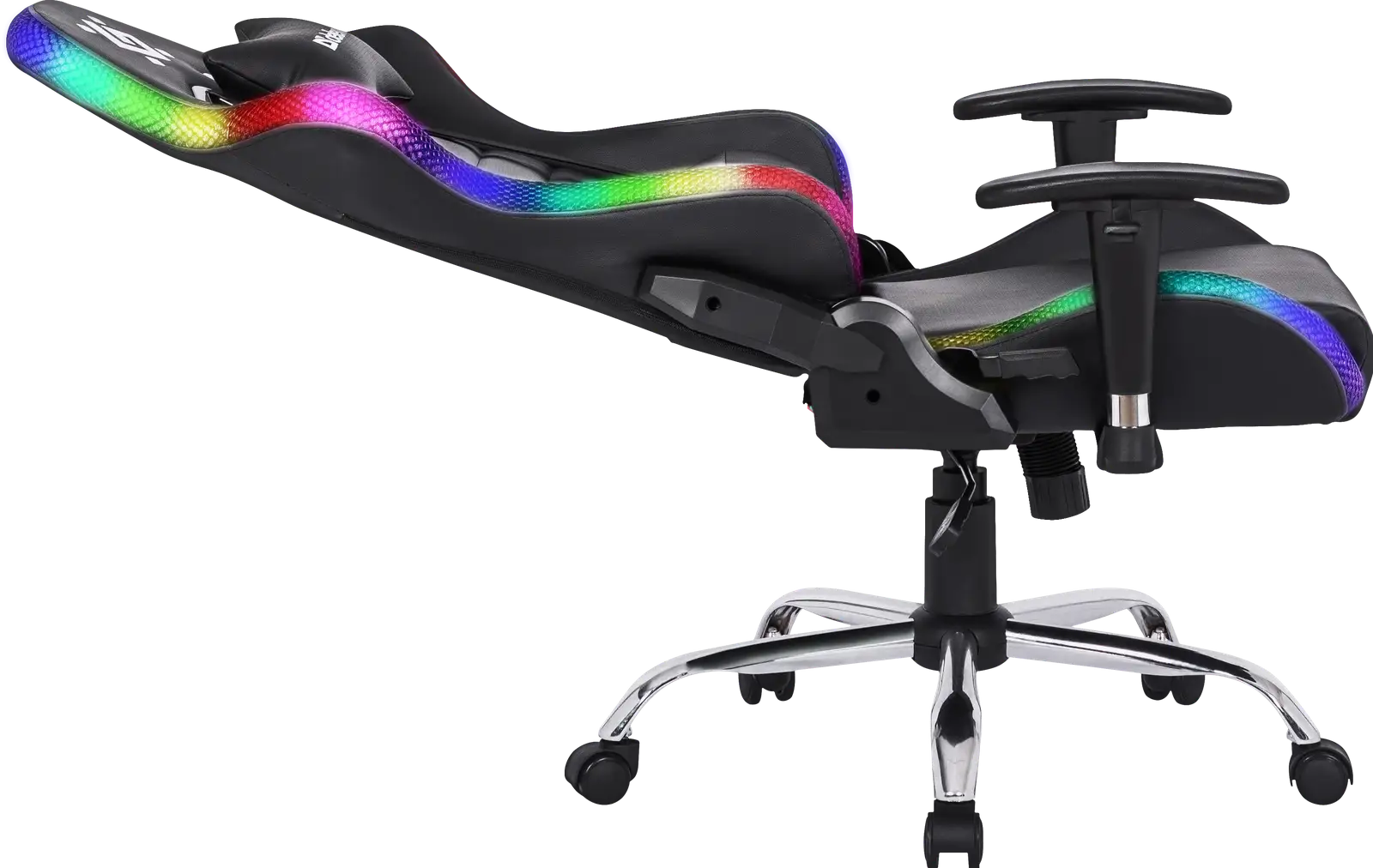 FOTEL DEFENDER ULTIMATE CZARNY RGB PODŚWIETLENIE — 4