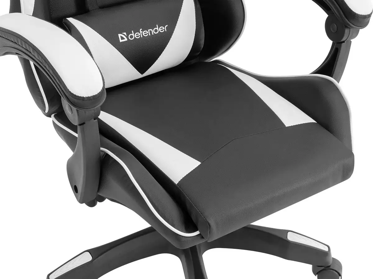 FOTEL DEFENDER URANA BIAŁO-CZARNY GAMING — 25