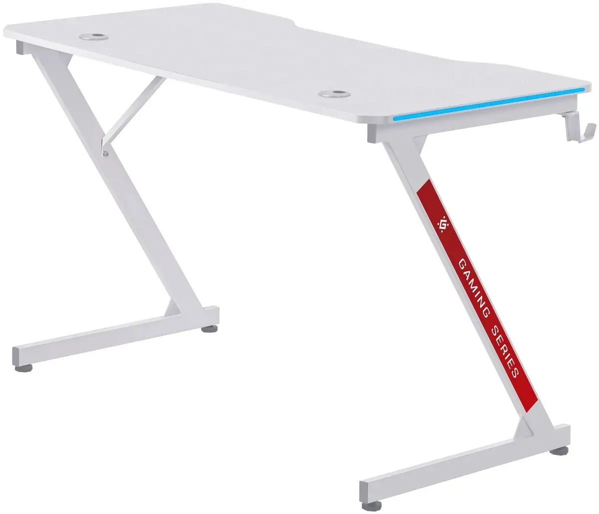 BIURKO DEFENDER SOLAS BIAŁE RGB GAMING — 9