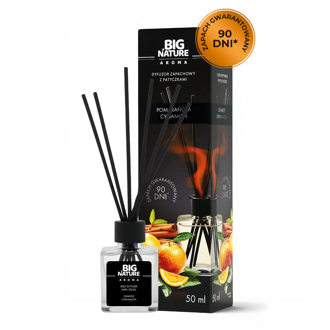 Dyfuzor Zapachowy z Patyczkami - POMARAŃCZA I CYNAMON 50ml