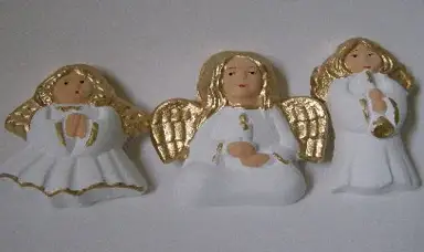 aniołki gipsowe 3szt. M,N - kolor