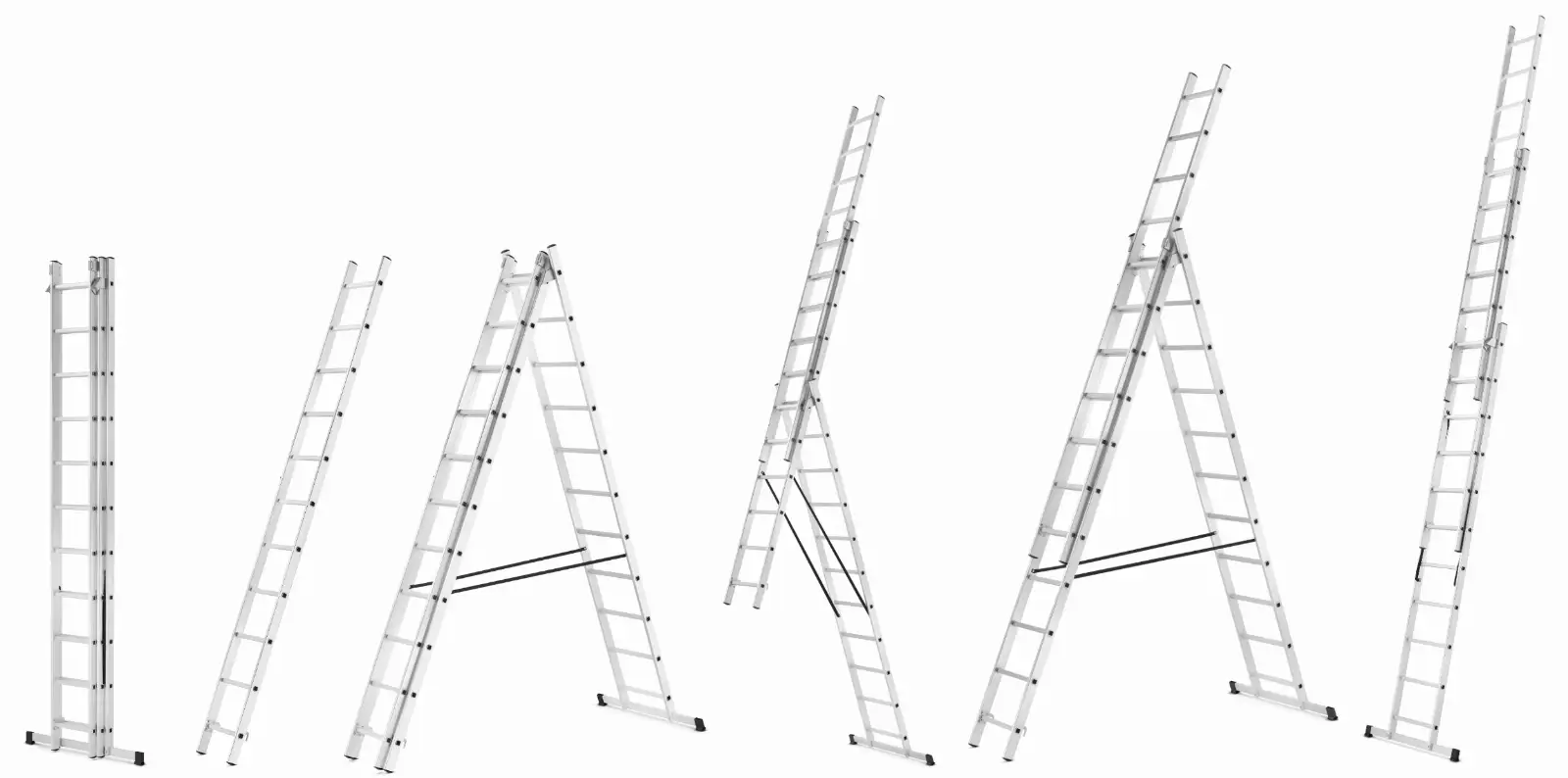 Drabina aluminiowa wielofunkcyjna z adaptacją na schody 3x11 HIGHER 150kg