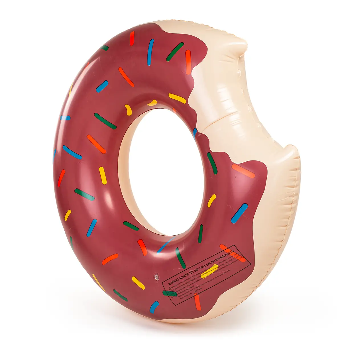 Duże koło dmuchane donut brązowy 120cm materac do wody pływania na basen xxl — 7
