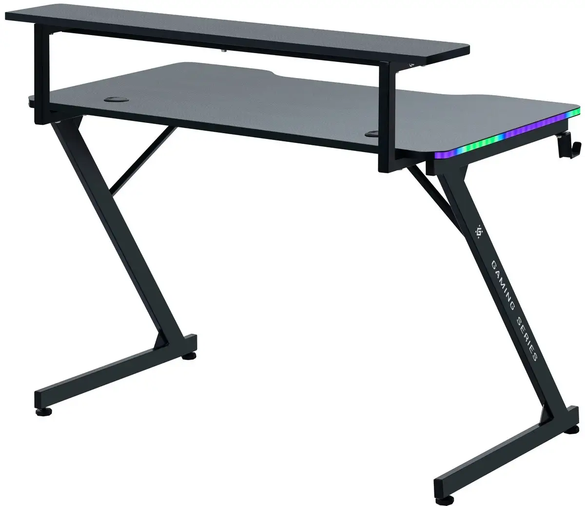 BIURKO DEFENDER ADAMANT CZARNE RGB GAMING — 9