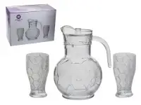 zestaw szklany DZBAN + 6 szklanek wzór PIŁKA | SZD-191132
