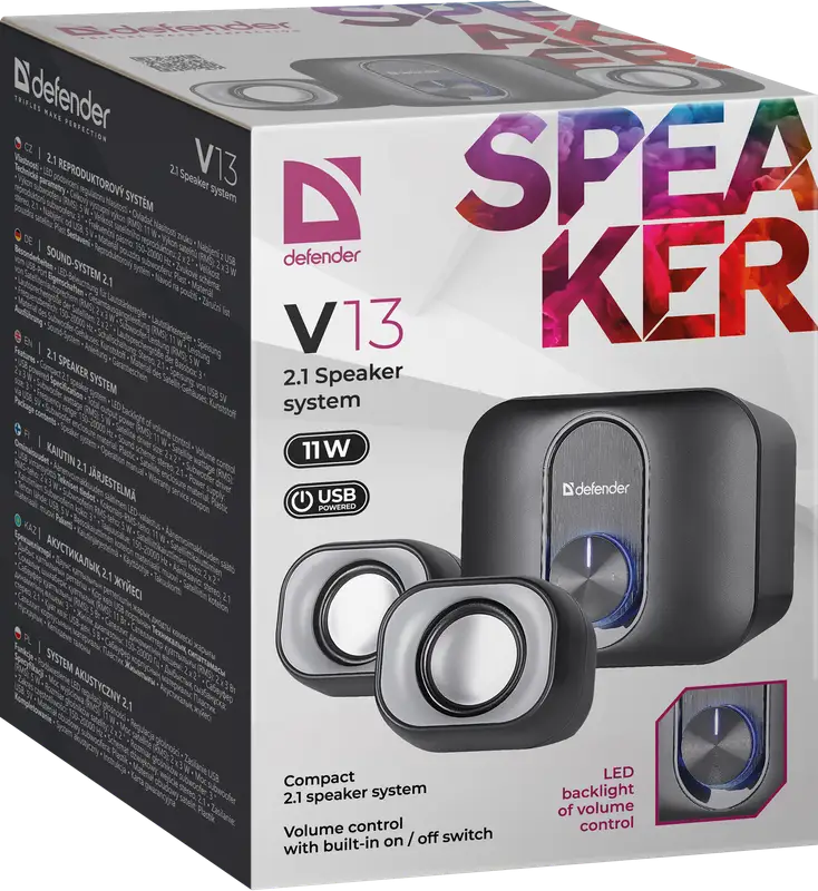 GŁOŚNIKI DEFENDER V13 2.1 11W USB — 5
