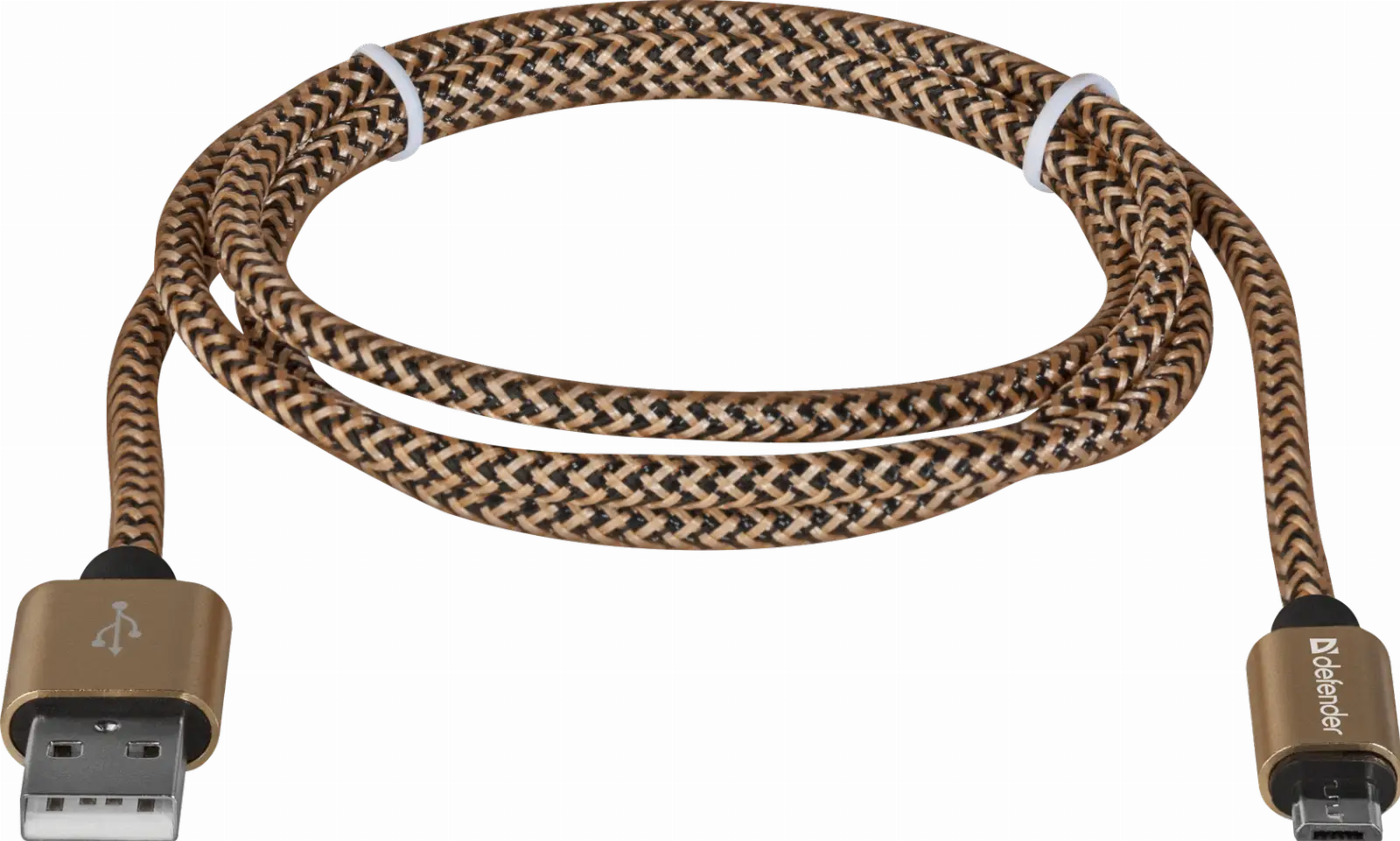 KABEL DEFENDER USB AM-MICRO BM 1.0m 2.1A ZŁOTY — 2