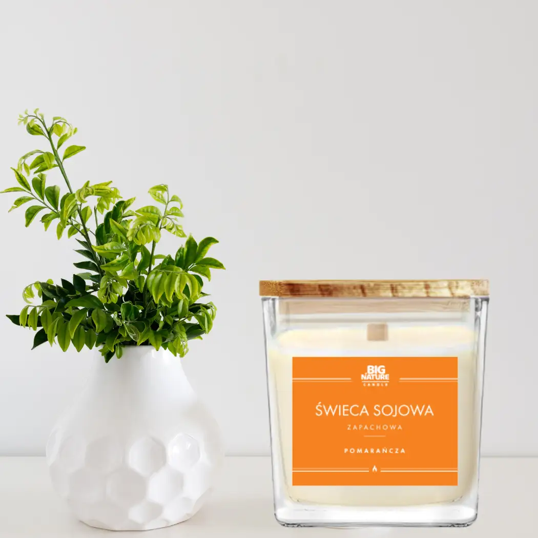 Świeca sojowa o zapachu POMARAŃCZA 450g - BIG NATURE CANDLE — 2