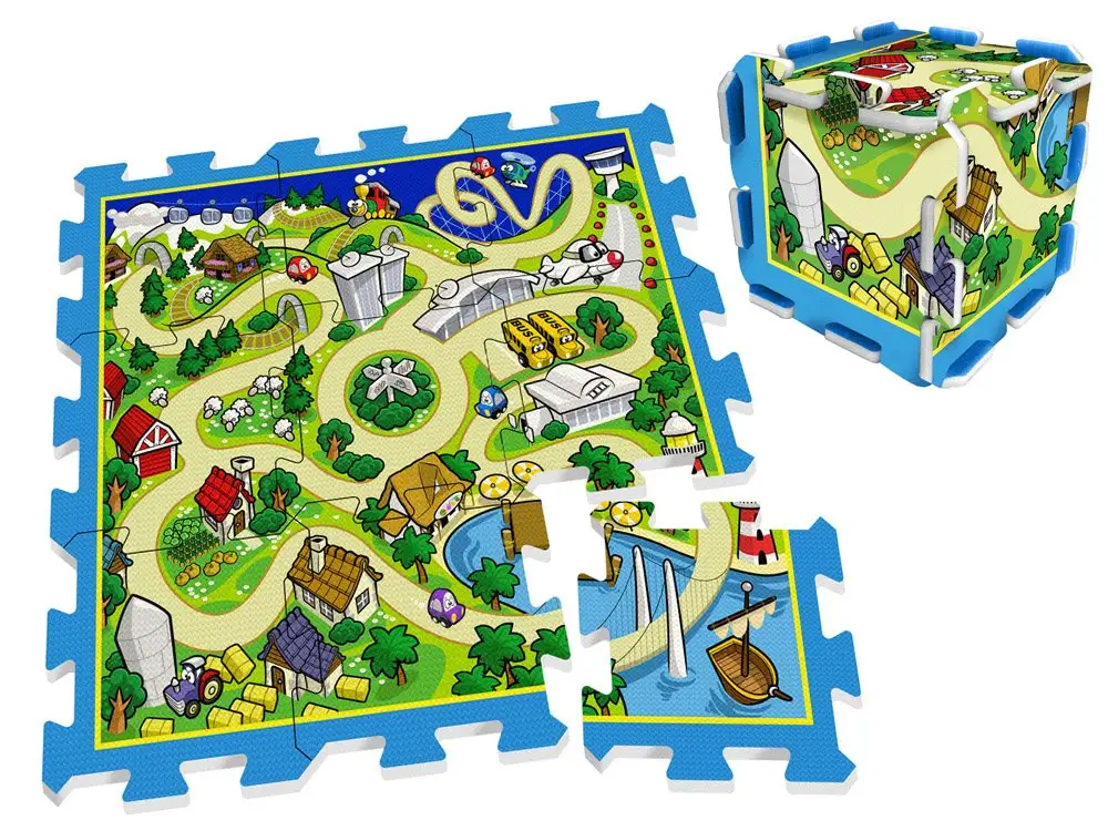 puzzle piankowe mata uliczka wyścigi 9el. | ZA3150