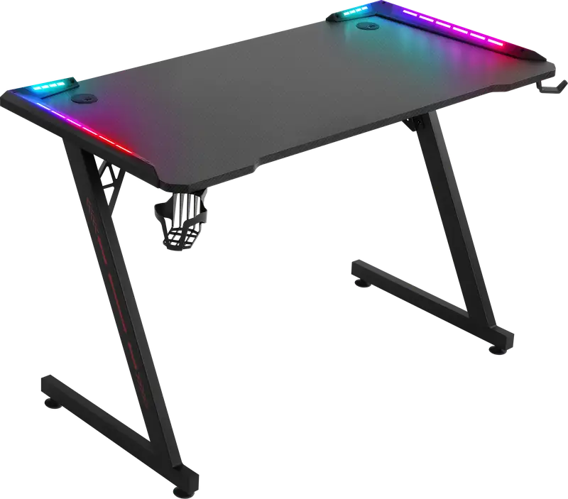 BIURKO DEFENDER JUPITER RGB CZARNE GAMING — 13