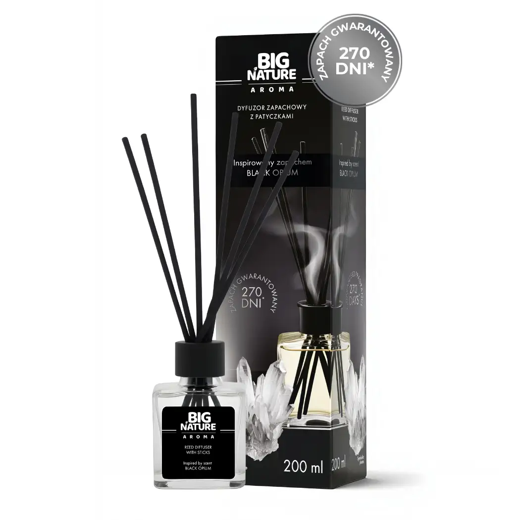 Dyfuzor Zapachowy z Patyczkami - Inspirowany Zapachem BLACK OPIUM 200ml
