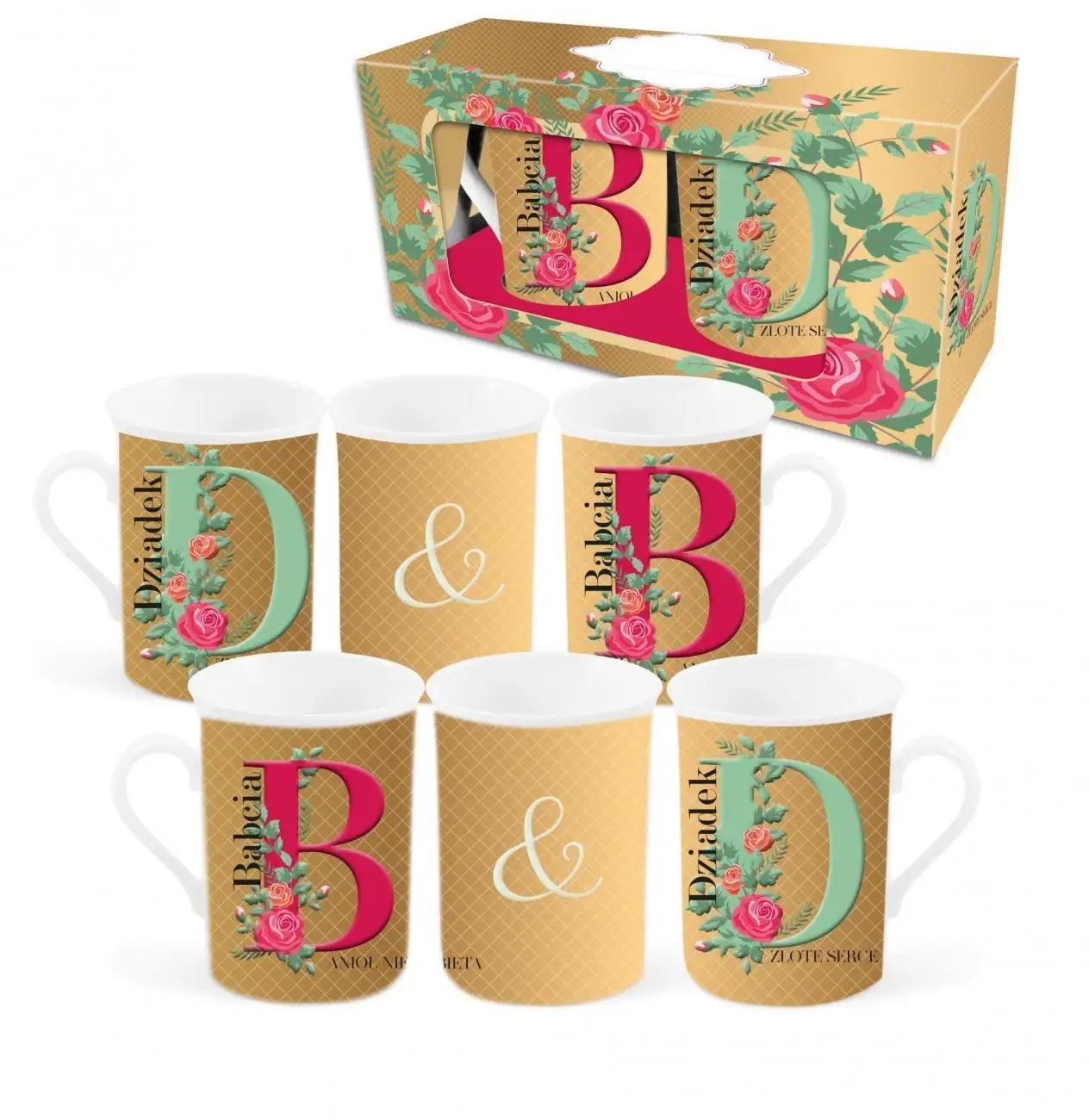 zestaw 2 kubków NBC wysokich 290ml - Babcia, Dziadek