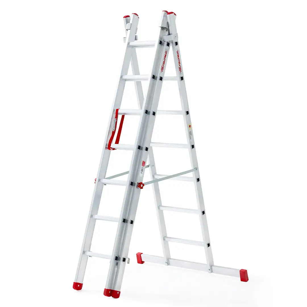 Drabina aluminiowa na schody profesjonalna FARAONE 3x7 AK225.3SC - 5,30 m — 9