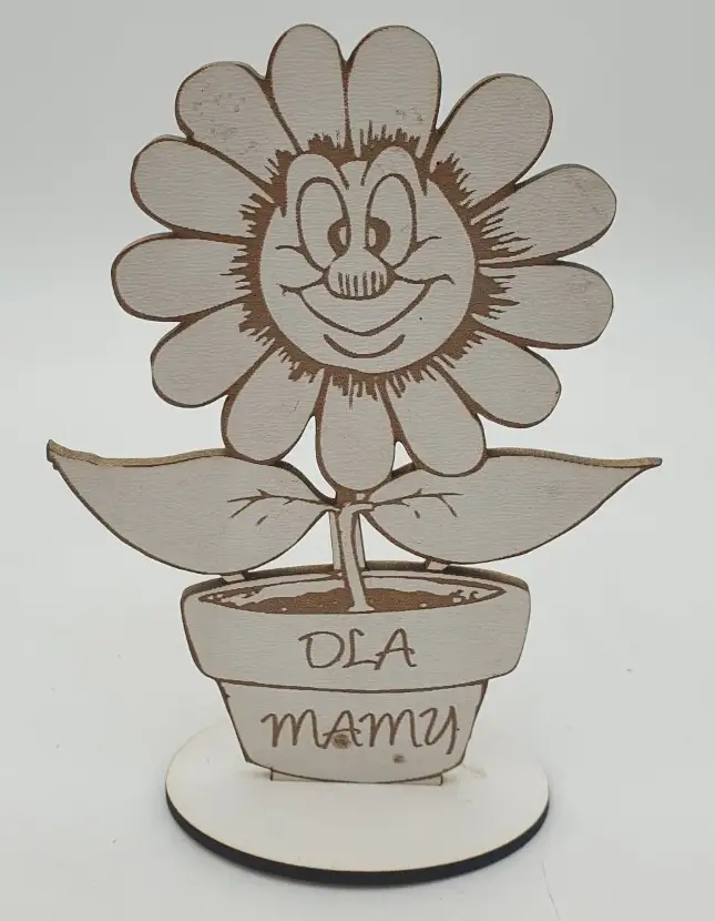 kwiatek drewniany w doniczce MAMA 15cm