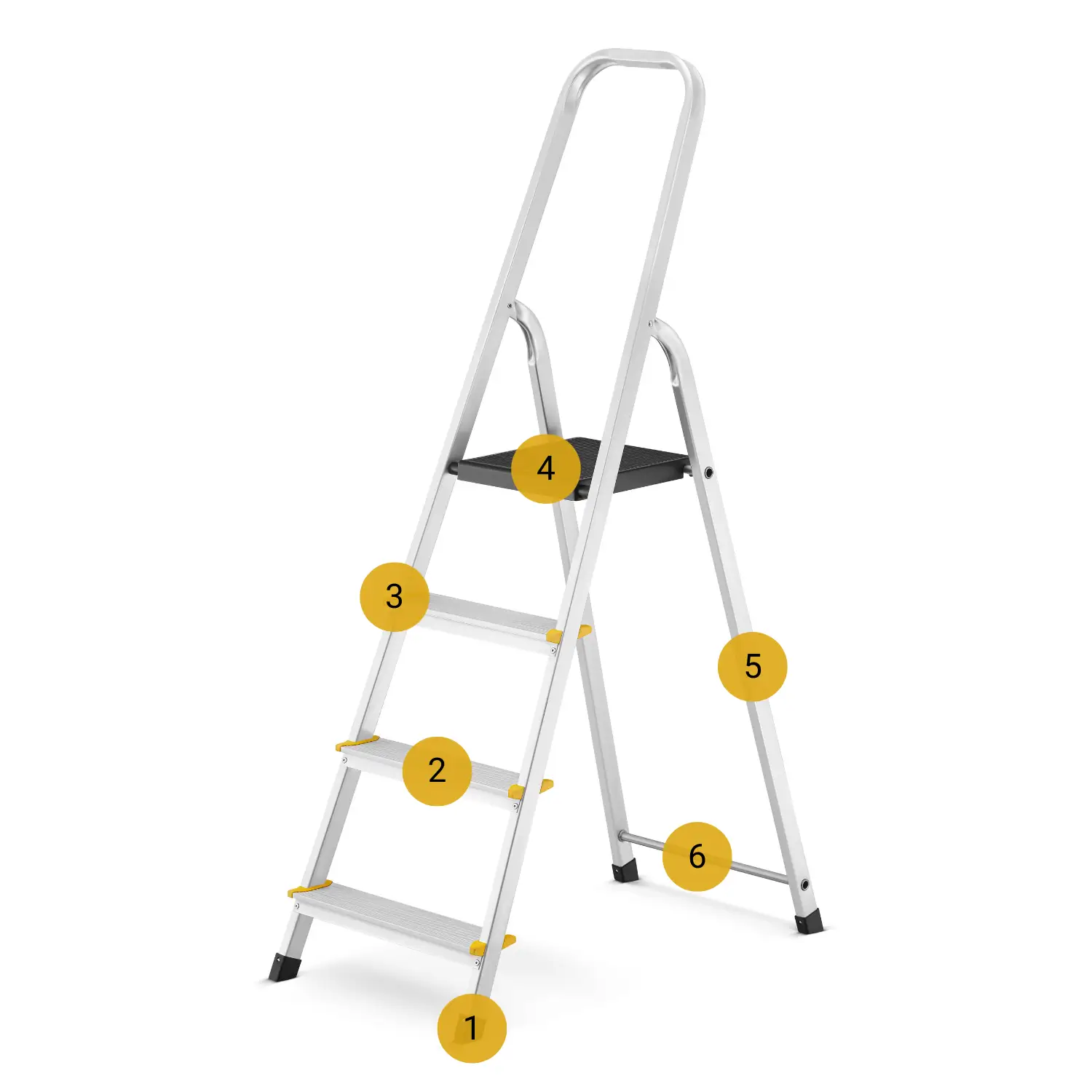 Drabina aluminiowa domowa jednostronna schodki do domu HIGHER 4 stopnie 125 kg — 7